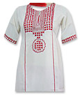 White/Red Georgette Trouser Suit- Pakistani Casual Clothes