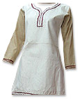 Off-white/Beige Khaddar Suit- Pakistani Casual Dress