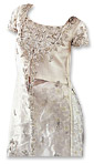 White Net Organza/Jamawar Suit