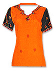 Orange/Black Georgette Trouser Suit- Pakistani Casual Dress