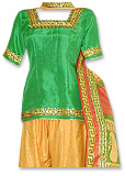 Yellow/Green Mehndi Gharara- Pakistani Wedding Dress