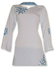 White/Blue Trouser Suit- Pakistani Casual Dress