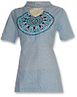 Pale Blue Khaddar Suit- Pakistani Casual Dress