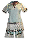 Sky Blue Katan Silk/Jamawar Sharara- Pakistani Bridal Dress